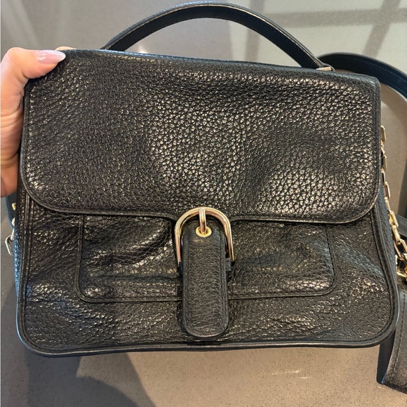 Michael Kors Black Classic Leather Crossbody Tote with Handle - Picture 5 of 5